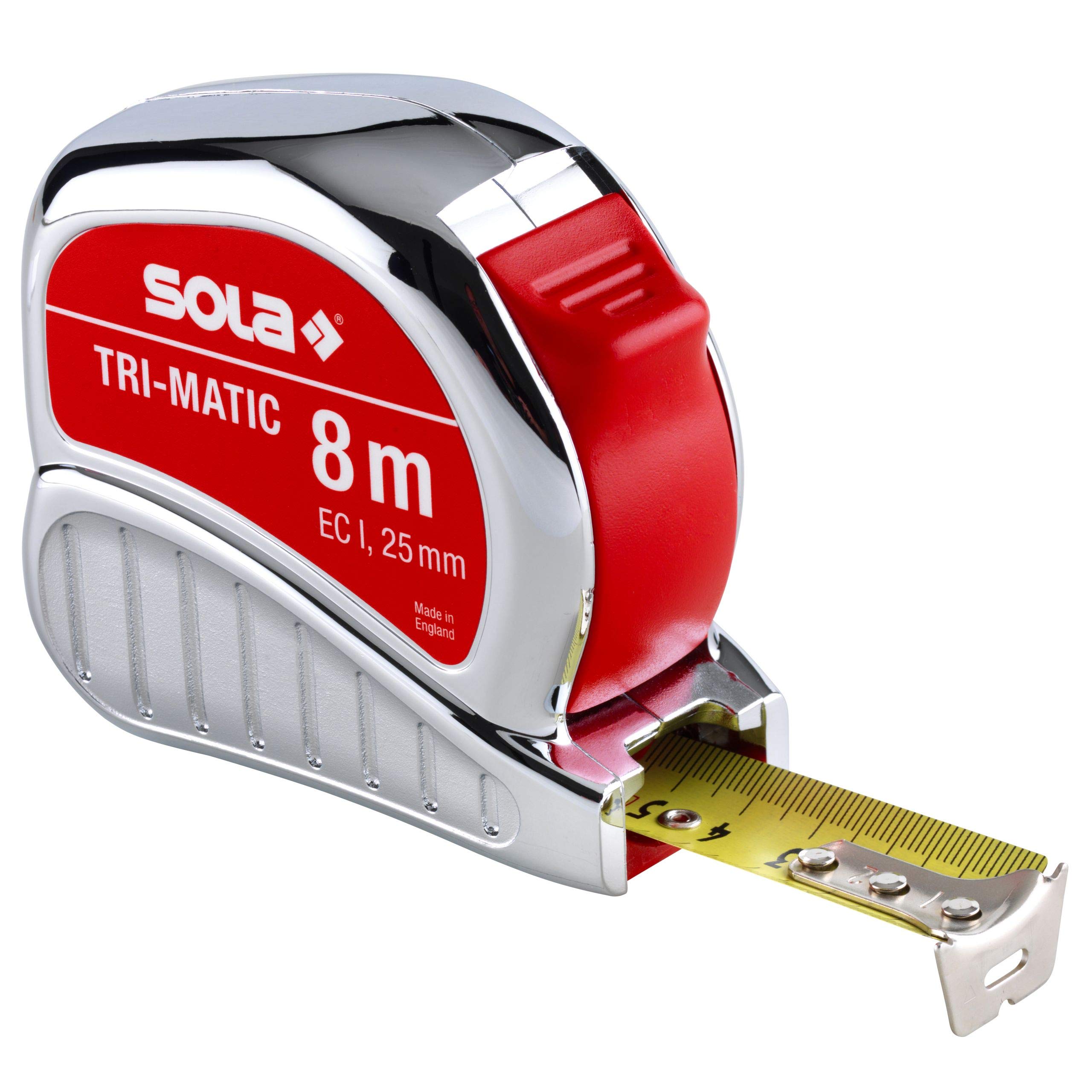 Sola TM 8 8 m "Trimatic" Tape Measure - Red/Black