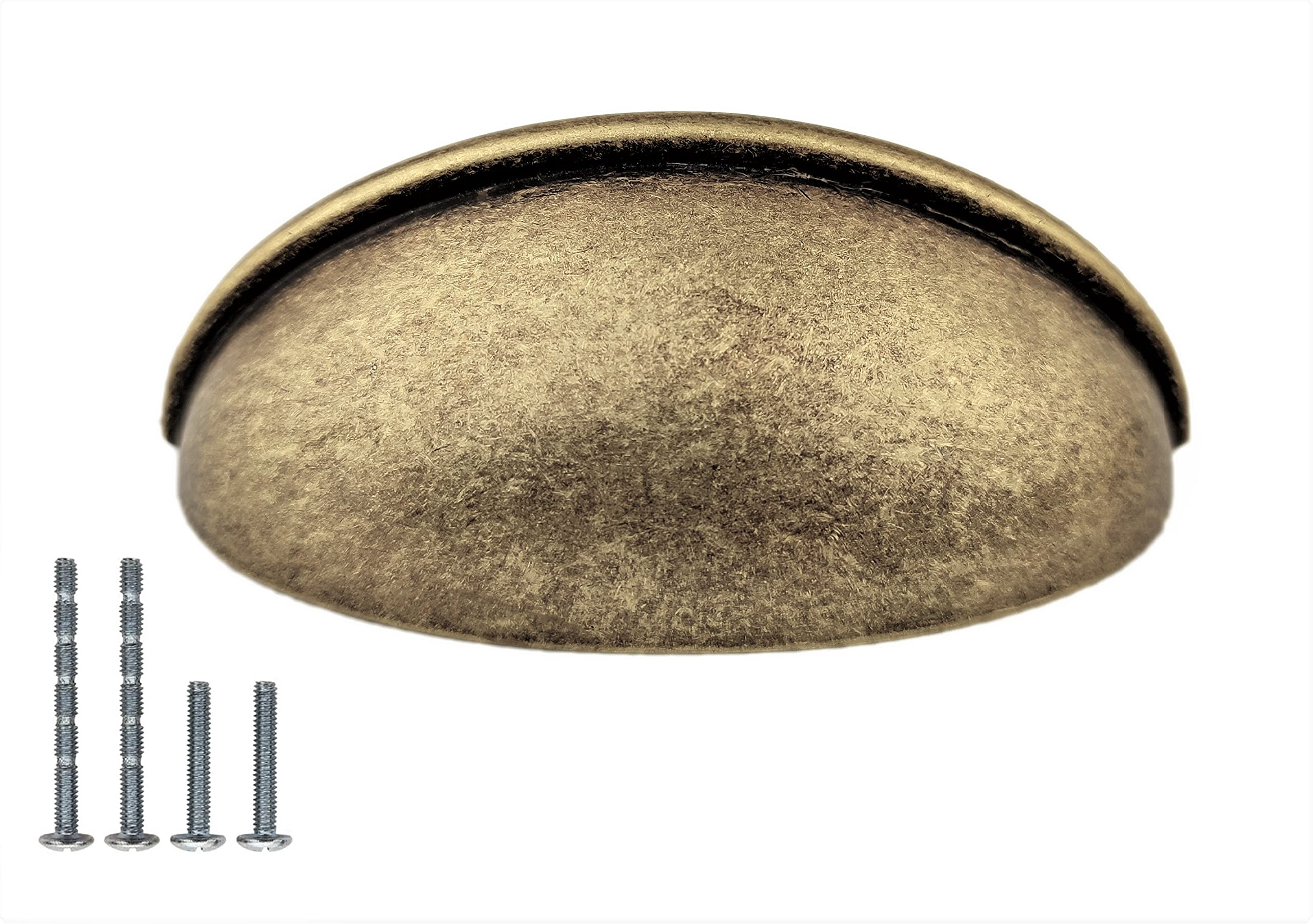 French Furniture Fittings Set of 6 French Style Cup Handles for Kitchen cabinets - 76mm CC Size, Perfect for Drawers and Doors, Screws Included