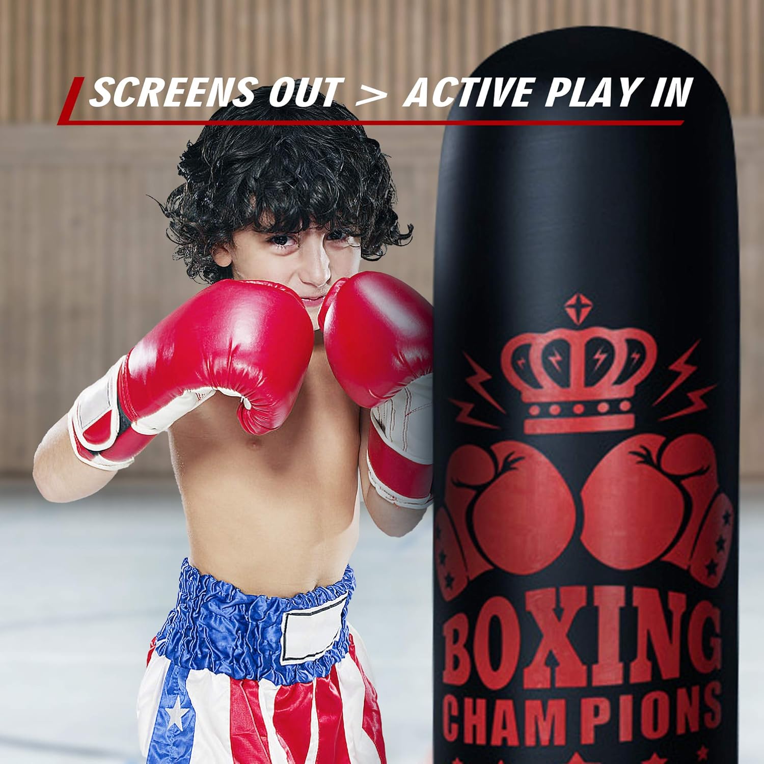 Inflatable Punching Bag for Kids, 67''Standing Boxing Bag Freestanding Toddler Boxing Column for Karate Kickboxing Taekwondo Training : Sports & Outdoors