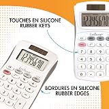 Lexibook 8-Digit Pocket Calculator C208 Solar Battery White Grey view 4