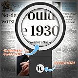 AIXPI Magnifying Glass with Light and Stand 10X 18 LED Black White view 5