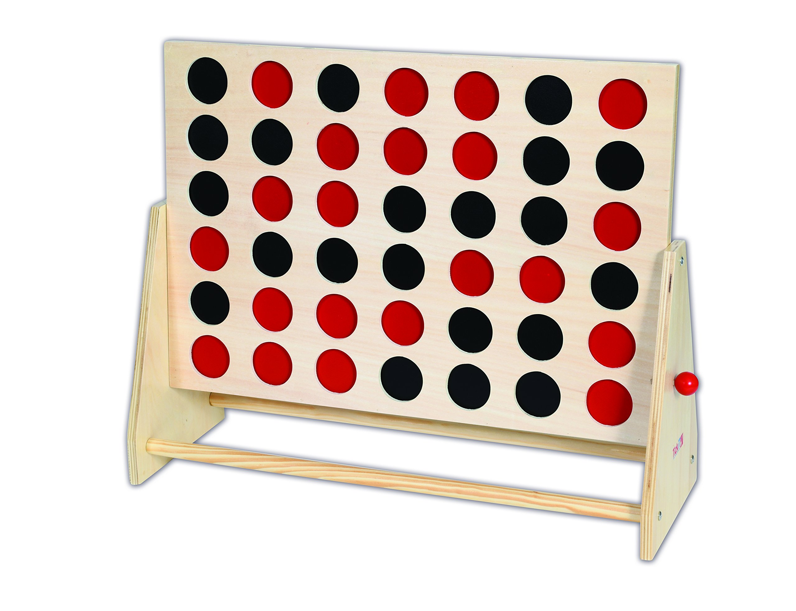 tickit Wooden 4 In A Row Game – Classic Family Fun with 42 Red and Black Counters For All Ages, Ideal for Game Nights and Family Gatherings