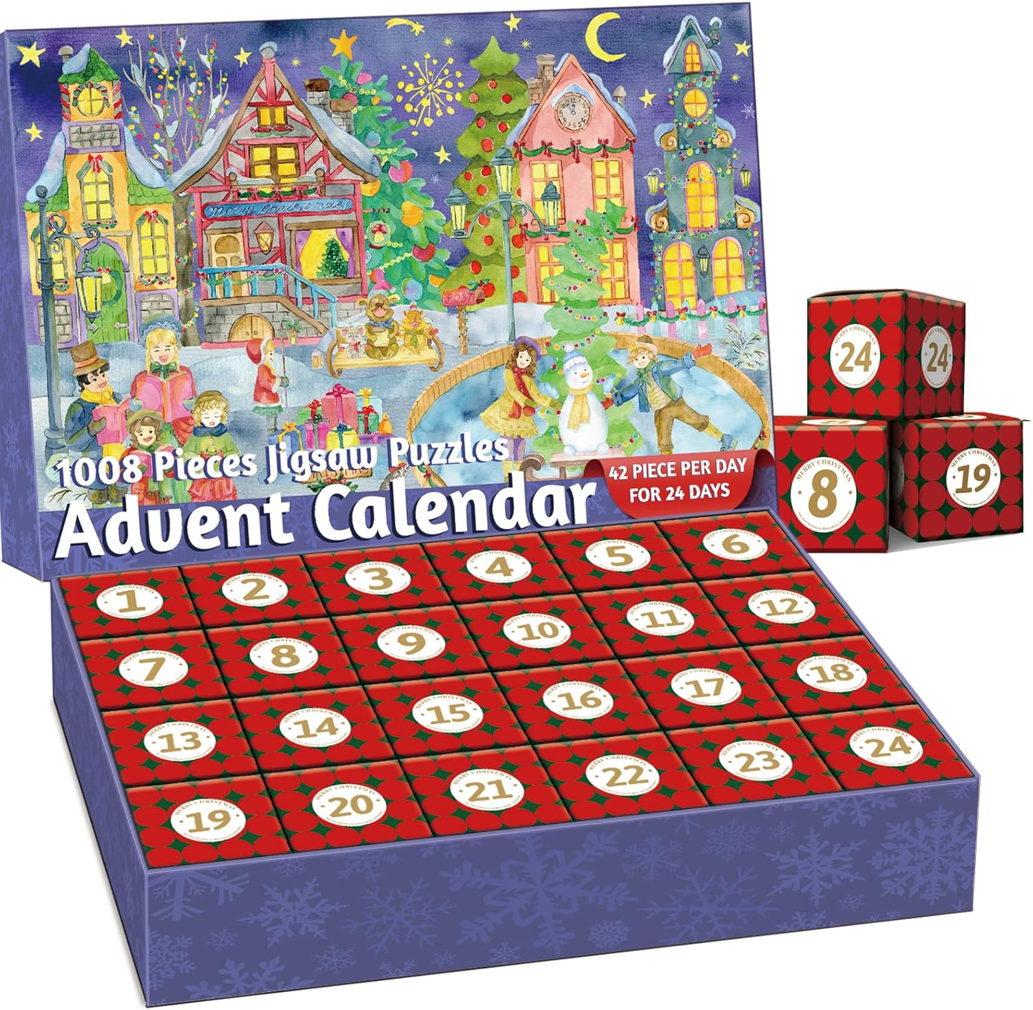 Advent Calendars - Advent Calendar 2023, Christmas Scene Jigsaw Puzzles 24 Days Countdown Calendars for Kids, Boys, Girls, Teens, Over 1000 Pieces Puzzle Advent Calendar 2023 Adult Parents, Xmas Gift for 5-7, 8-12 (M3)