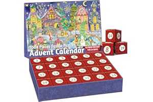 DYMUZIC Advent Calendar 2023, Christmas Scene Jigsaw Puzzles 24 Days Countdown Calendars for Kids, Boys, Girls, Teens, Over 1000 Pieces Puzzle Advent Calendar 2023 Adult Parents, Xmas Gift for 5-7, 8-12 (M3)