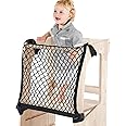 Silipull Toddlers Tower Safety Net Guard for Toddlers Tower Safety Net for Kitchen Learning Step Tool, Black(17.72 x 17.72 Inch)