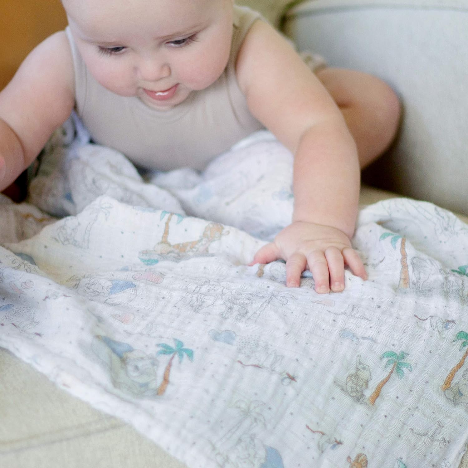 aden + anais 100% Cotton Muslin Musy Squares, Multi-use Baby Cloths for Girls & Boys, 70x70cm - Image 4