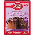 Betty Crocker Delights Triple Chocolate Fudge Cake Mix, 13.25 oz | Pudding In The Mix For Moist Texture, Doubles As Cupcake M