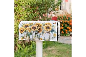 CAYSEP Spring Sunflower Mailbox Cover - Summer Daisies Mailbox Cover Measure 21 x 18 Inch Post Box Cover for Home Garden Yard Decor (no Magnetic)