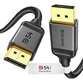 Silkland 54Gbps VESA Certified DisplayPort 2.1 Cable, DP 2.1 Cable 10FT [16K@30Hz, 10K@60Hz, 8K@120Hz, 4K@240Hz 165Hz 144Hz] HDR10 HDCP DSC 1.2a, Display Port Cord for FreeSync G-Sync Gaming Monitor