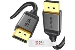 Silkland 54Gbps DisplayPort Cable 2.1 [VESA Certified], DP 2.1 Cable [16K@60Hz, 8K@120Hz, 4K@240Hz] HDR, HDCP DSC 1.2a, Displ