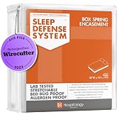 HOSPITOLOGY PRODUCTS Box Spring Encasement - Zippered Bed Bug Dust Mite Proof Hypoallergenic - Sleep Defense System - Twin &ndash;38" W x 75" L