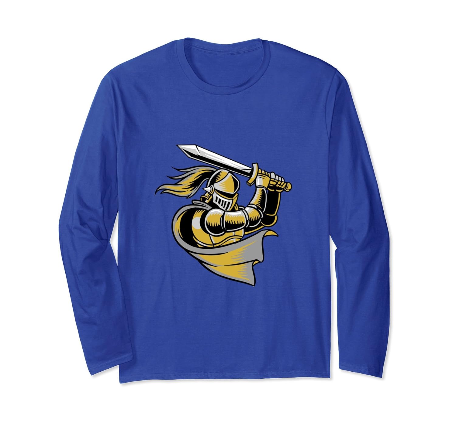 Golden Colored Knight With A Sword Long Sleeve-anz