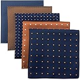 S&W SHLAX&WING 5 Pack Men's Pocket Squares Set 12.6" Formal Handkerchiefs for Suits Weddings Tuxedos Assorted Colors Patterns