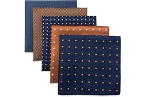 S&W SHLAX&WING 5 Pack Men's Pocket Squares Set 12.6" Formal Handkerchiefs for Suits Weddings Tuxedos Assorted Colors Patterns