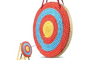 VEVOR Straw Archery Targets, 20" Round Archery Target for Backyard, Traditional Solid Straw, Red