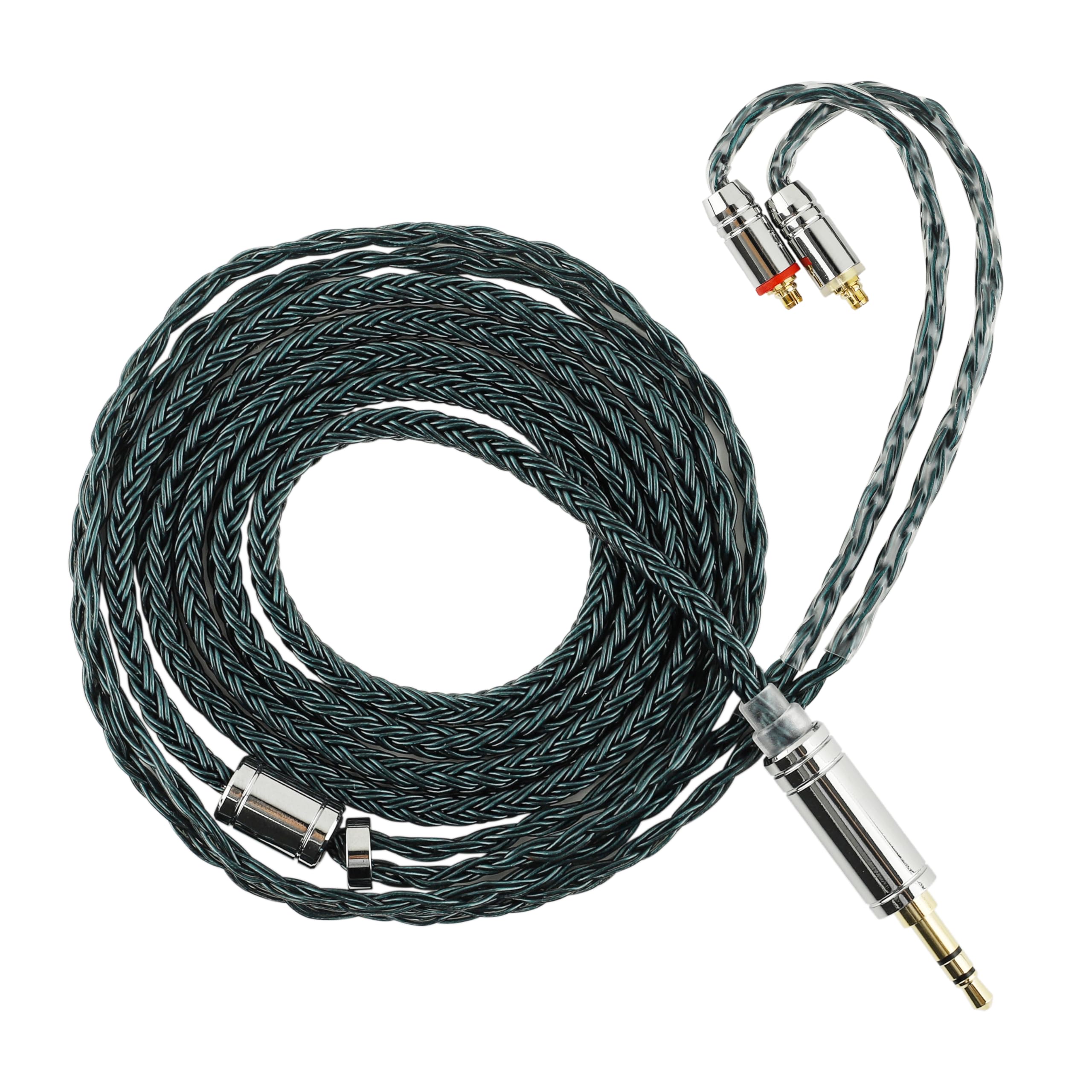 Linsoul Tripowin Zonie 16 Core Silver Plated Cable SPC Earphone Cable (MMCX-3.5mm, Moss)