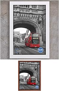 RPJC 2 pcs Sets Solid Wood Poster Frames Display Photo 12x18 White and 18x24 Brown
