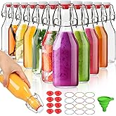 Alotpower Swing Top Glass Bottles 8 oz 12Pack, Flip Top Glass Bottles with Airtight Flip Lids for Vanilla Extract Bottles/Home Brewing/Beverages/Oil (8 fl. oz, Set of 12)