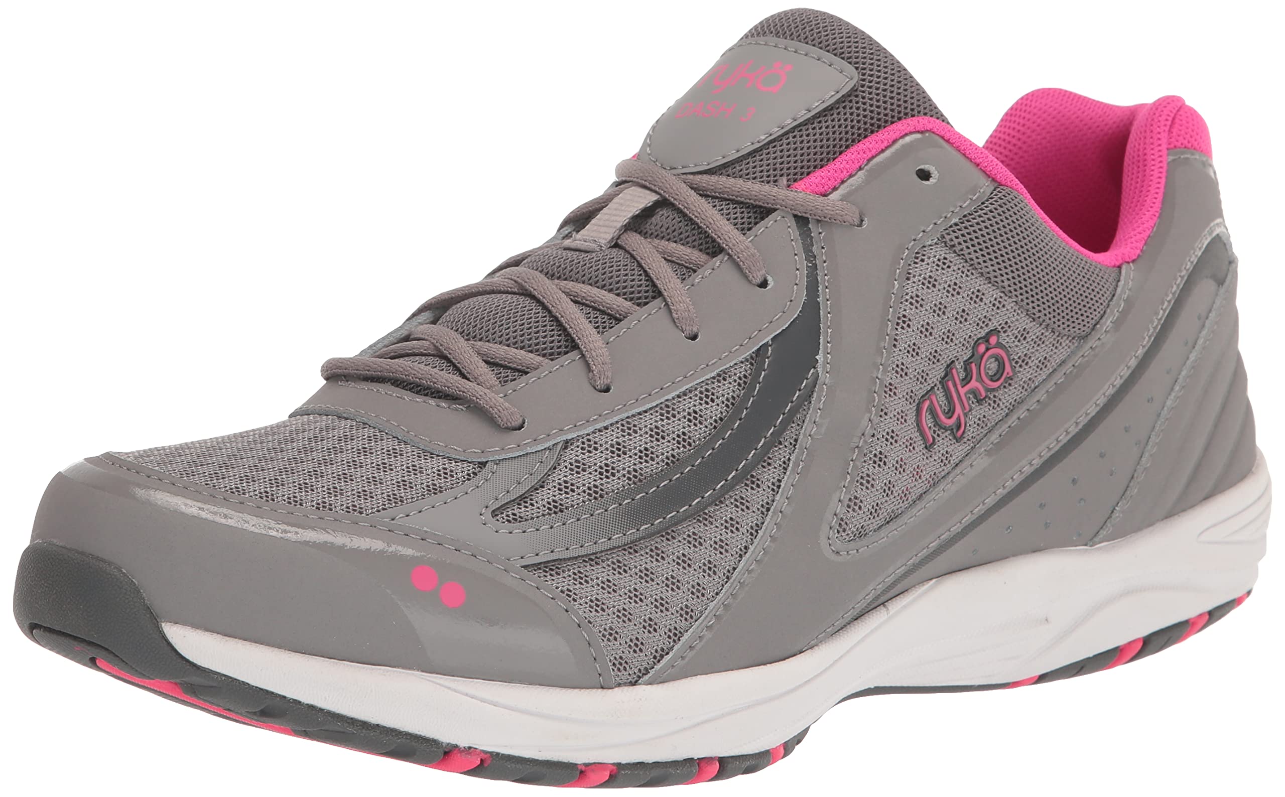 Ryka Womens Dash 3 Walking Shoe, Grey/Pink, 7.5 US