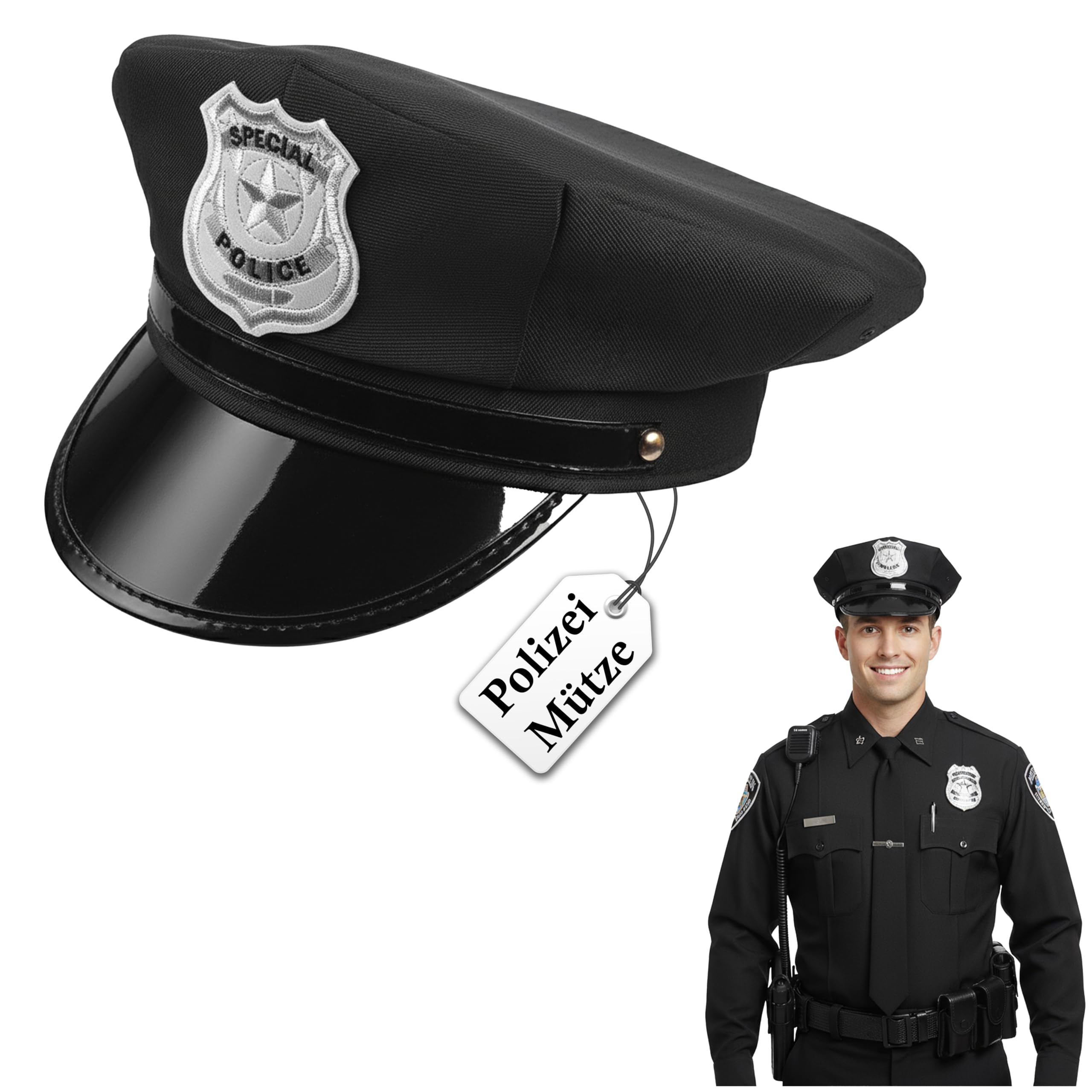 Balinco Police Hat Cap Visor Cap black for men & women