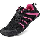 Oranginer Women Wide Width Minimalist Running Shoes Indoor Gym Workout Treadmil Shoe for Ladies Black Rose Size 7