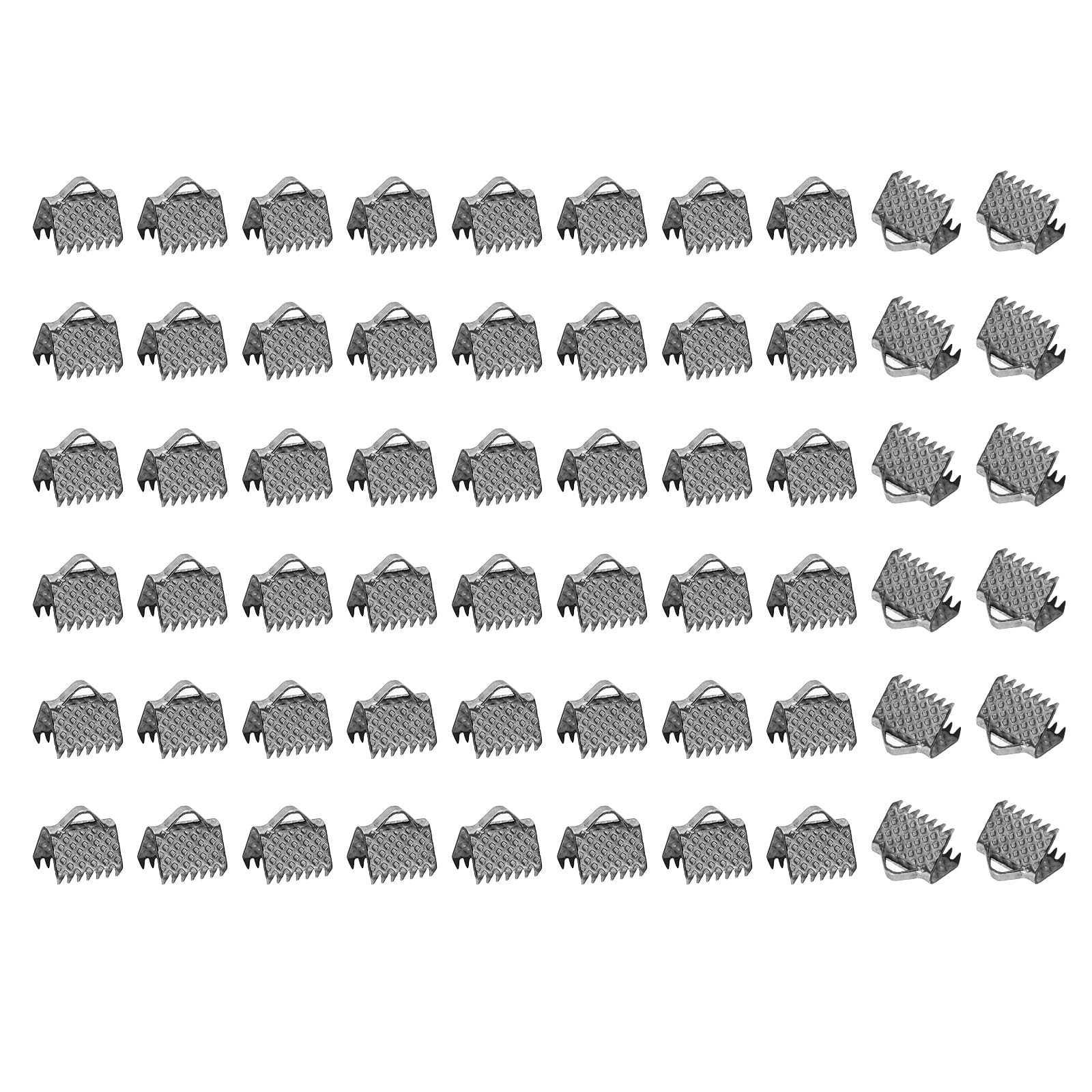 PATIKIL 10mm Ribbon Ends Crimp Clamp, 500 Pcs Pinch Crimp End Bracelet Bookmark Cord Ends Fasteners Clasp for Leather DIY Craft Jewelry Making, Metal Black