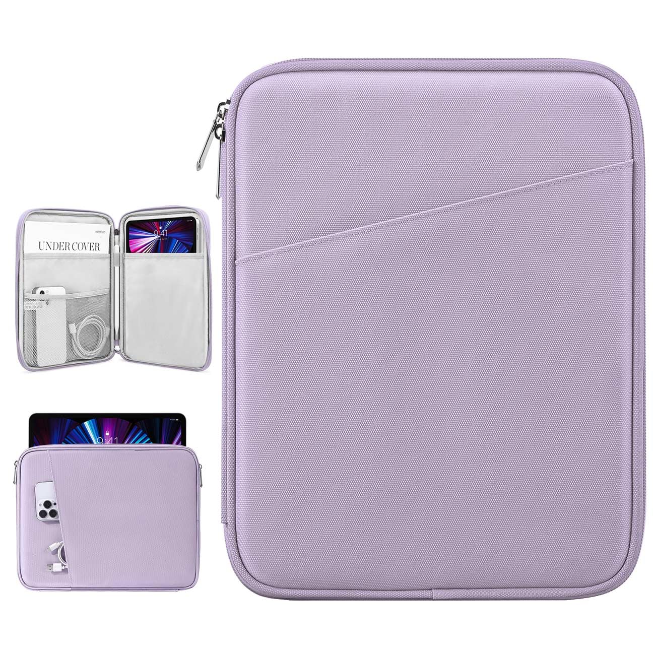 Dadanism 13 Inch Tablet Sleeve Bag Carrying Case for iPad Pro 13" M5/M4 2025/2024, iPad Air 13" M4/M3 2026/2025, iPad Pro 12.9",Galaxy Tab S10+/S9 FE+/S9+ 12.4",Remarkable Paper Pro 11.8", Gray Purple