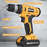 FADAKWALT 20V Cordless Drill Set with 40Pc Zubehör 2.0Ah Battery LED Light view 3