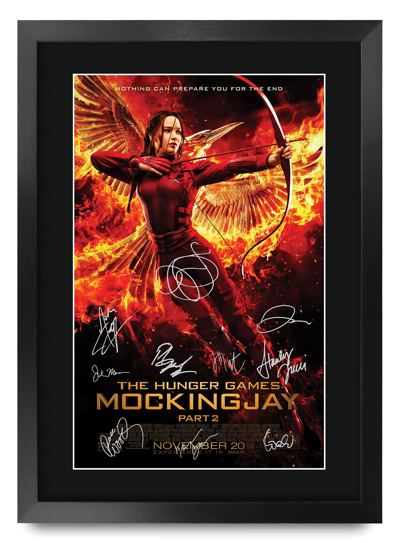 HWC Trading FR A3 The Hunger Games 4 Mockingjay Part 2 Jennifer Lawrence Gifts Printed Poster Signed Autograph Picture for Movie Memorabilia Fans - A3 Framed