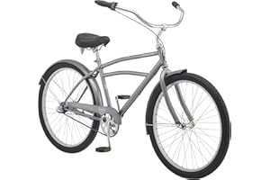 Schwinn Huron Beach Cruiser Bike for Adult Men & Women, 1/3/7-Speed Options, 26-Inch Wheels, 17 or 18-Inch Step-Over Steel Frame, Full Front & Rear Fenders, Vintage Inspired Classic Cruiser Handlebar