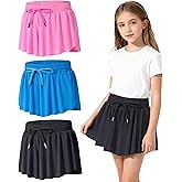 Yitoco Girl's Athletic Shorts High Waist Flowy Butterfly Skirt with Pockets Liner 2 in 1 for Fitness, Running Sports