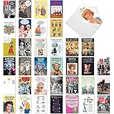 NobleWorks, 36 Assorted Box Set Funny Birthday Greeting Cards w/ 5 x 7 Inch Envelopes for Men and Women (36 Designs, 1 Each) Bday Getting Old AC10798BDG-B1x36