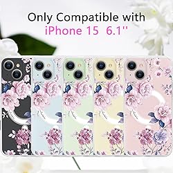 Tcaraersing for iPhone 15 Flower Magnetic Case