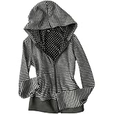 AROPYL Striped Y2k Grunge Hoodie Teen Girls Harajuku Emo Goth Jacket Cutecore 2000s Lightweight Zipper Sweatshirt