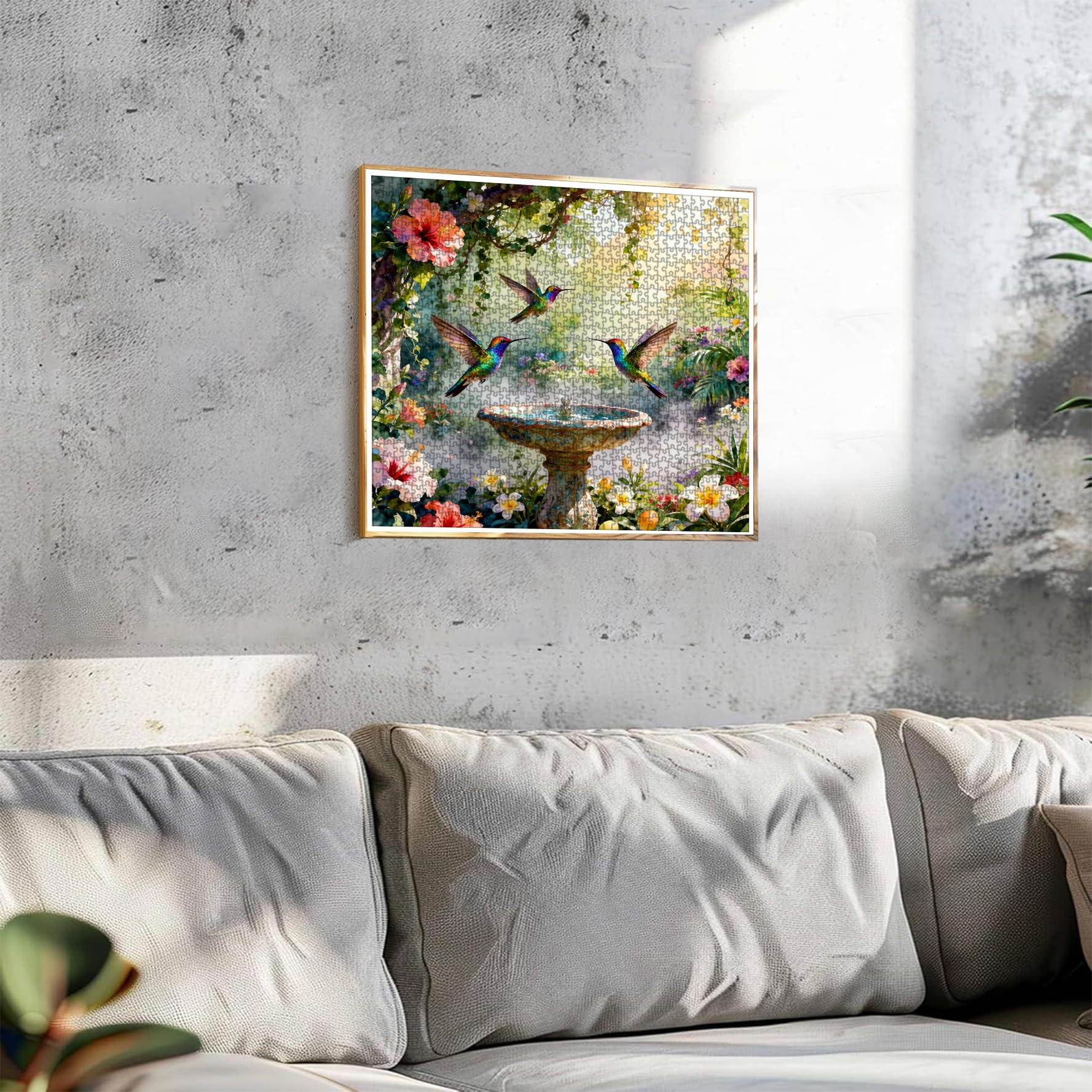 Reofrey Puzzle 1000 Teile - Hummingbird Haven, Rechteck Klassische Puzzles Für Erwachsene, 55x49cm Unmögliches, Familienspiel & Wanddekoration Puzzle-Liebhaber 2