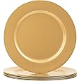 MAONAME Clear Charger Plates Set Of 6 – 13" Round Weaving Design, Plastic, For Weddings & Fine Dining