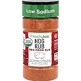 FreshJax Organic Hog Rub Pork BBQ Seasoning – 4.4 oz Sweet & Savory Dry Rub for Ribs, Pork Chops, Tenderloin & Roasts | for Grilling, Roasting & Slow Cooking | Low Sodium, Large Bottle - Made in USA