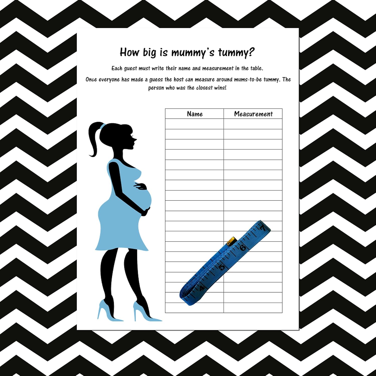 Rainbow Sensation How big is mummy’s tummy? Baby Shower 20 Player Game