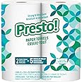 Amazon Brand - Presto! Flex-a-Size Paper Towels, 128 Sheet Family Roll, 2 Rolls (1 Packs of 2), 256 count, White