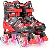 SULIFEEL Adjustable Kids Roller Skates for Boys Ages 3-5 5-8 6-12 with 4 Sizes Adjustable Light up Wheels, Best Children Gift for Beginners Indoor Outdoor Sports