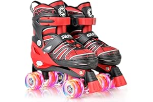 SULIFEEL Adjustable Kids Roller Skates for Boys Ages 3-5 5-8 6-12 with 4 Sizes Adjustable Light up Wheels, Best Children Gift for Beginners Indoor Outdoor Sports