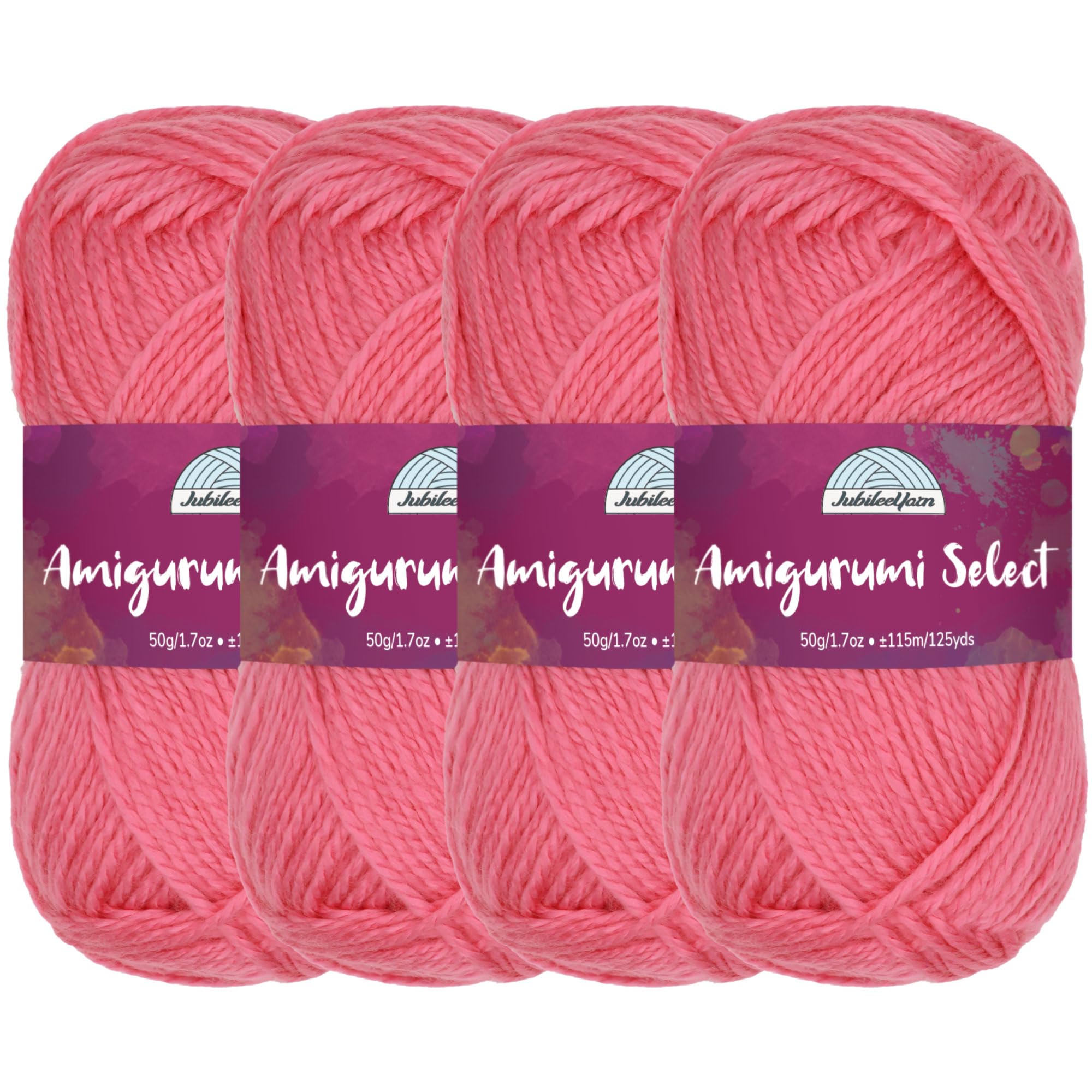 Amigurumi Select 100% Acrylic Craft Yarn Skeins Crochet and Knitting Projects - Acrylic Fingering Weight - Hyacinth - 4 Skeins