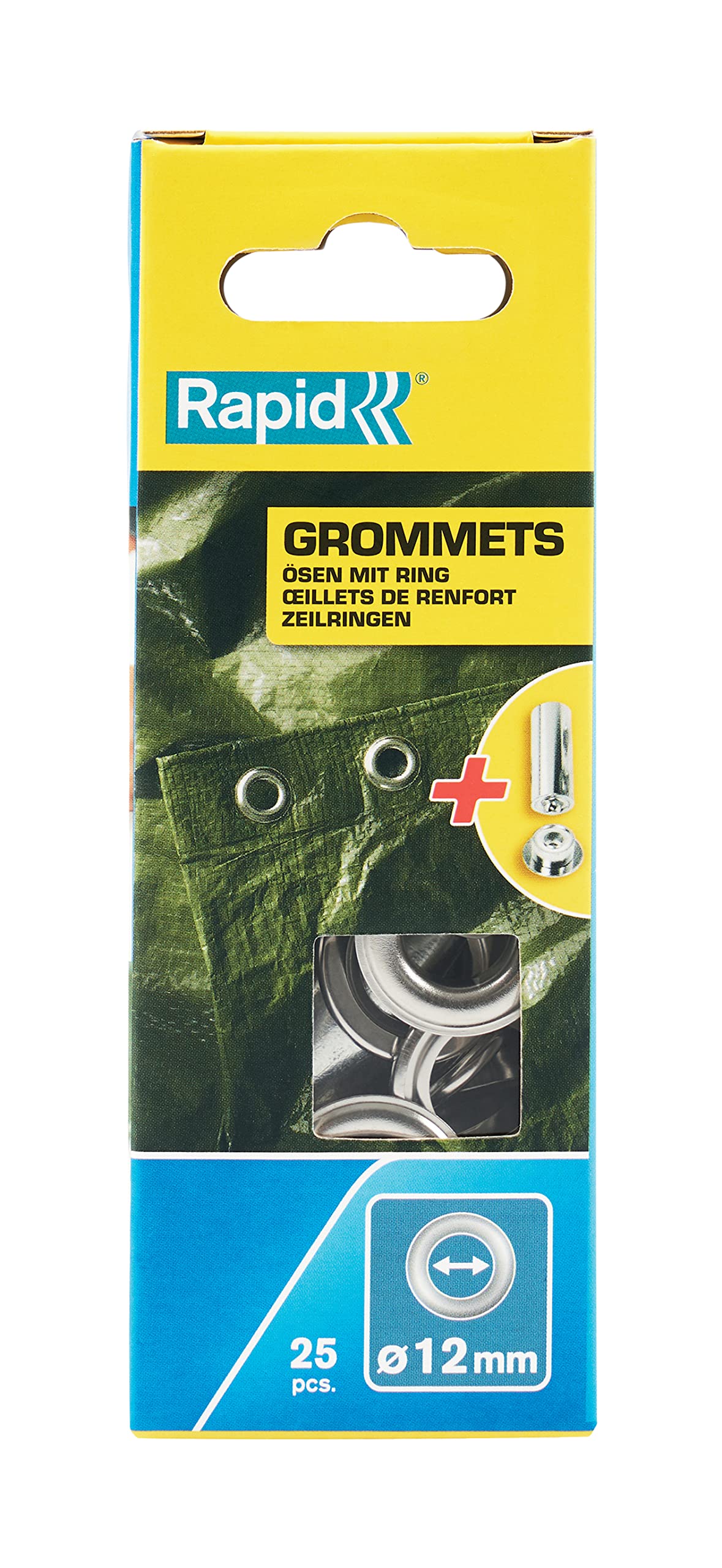 Rapid Grommets for Reinforcing Holes, 12 x 23 mm, 5000413 - 25 Pieces