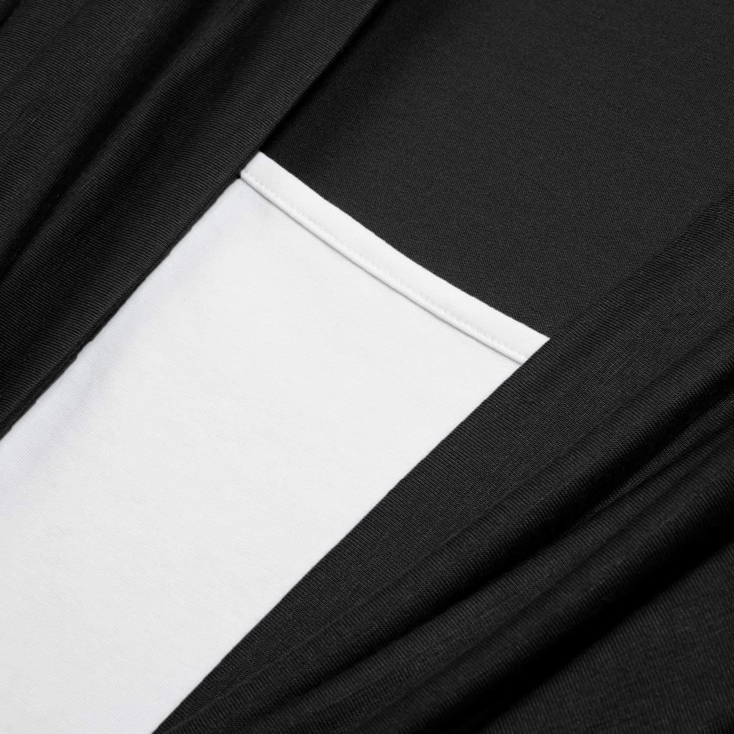 ELESOL Women\'s Casual Cotton Stretchy Top V neck Solid Color Fashion T Shirt Black L