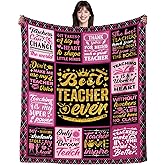 Teacher Blanket Appreciation Gifts for Women,Back to School End of Year Accessories Retirement Throw Blankets,Teachers' Day Thank You Gifts for New Teachers from Student 50"x40"