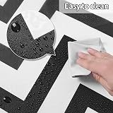 WOODFIB Shower Curtain 180x200 cm Black Chevron PEVA Anti-Mould 12 Hooks view 4