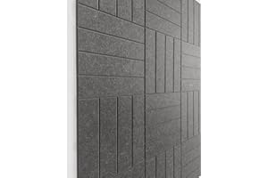 DECORITA Felt Wall Panels Interior Peel & Stick Sound Absorbing 12 Pack - White & Gray