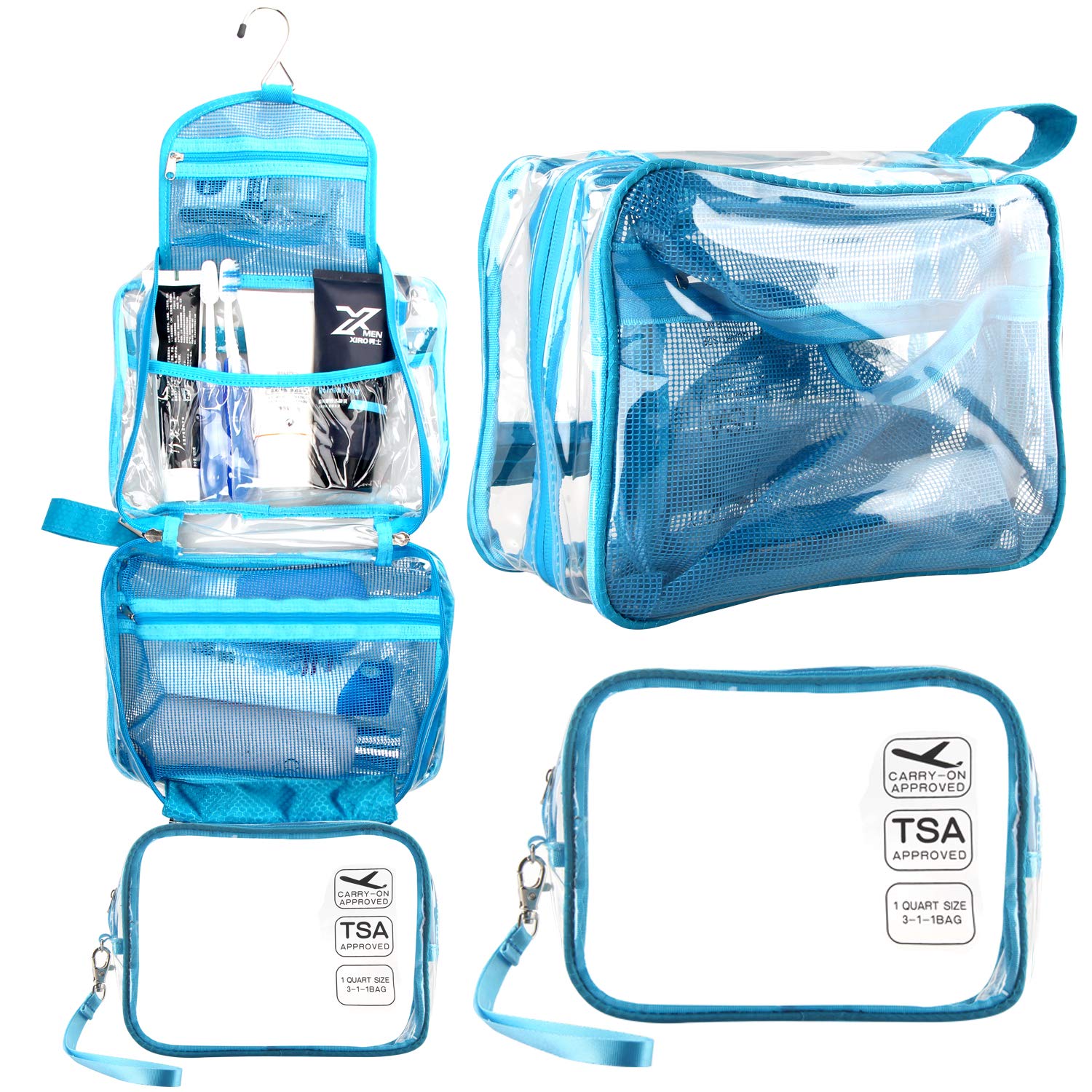 Hanging Toiletry Bag, Clear Travel Toiletry Bag with