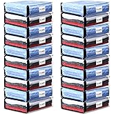 Kenning 20 Pcs Clear Zippered Storage Bags for Sheet Plastic Sweater Bags with Handle Pocket Closet Organizer Vinyl Moving Bag for Bed Blanket Clothes Throw Pillow Toys(Black,11 x 15 x 4 Inch)