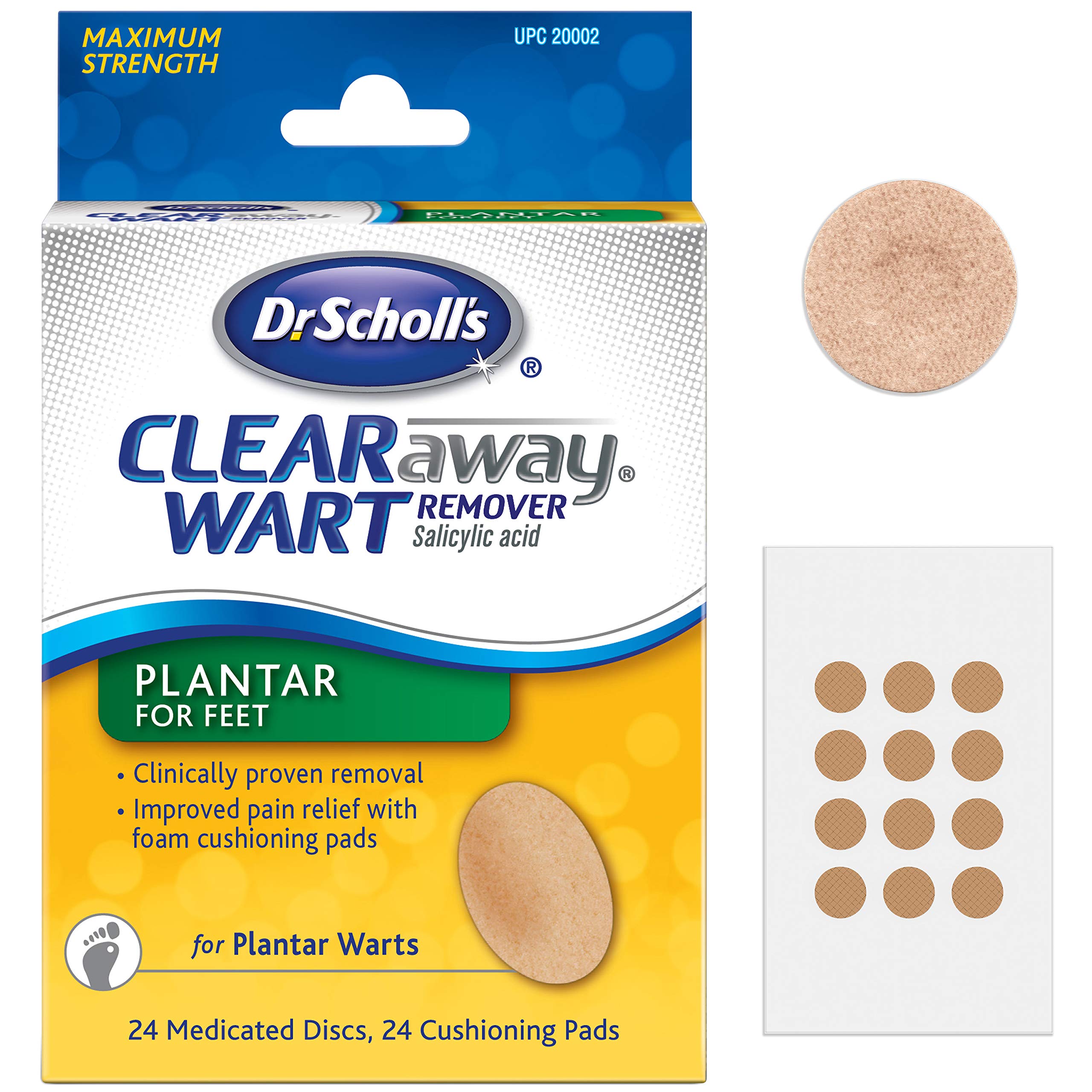 Dr. Scholl’s Clear Away Plantar Wart Remover for Feet, 24 Medicated